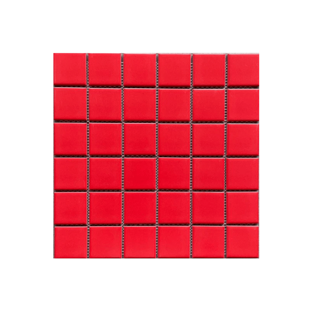 โมเสค TIMELESS TILES รุ่น CLASSIC SQUARE 48 ขนาด 30X30 ซม. สีแดง ผิวด้าน MATTE RED โมเสคเซรามิกทรงสี่เหลี่ยมจัตุรัส_0